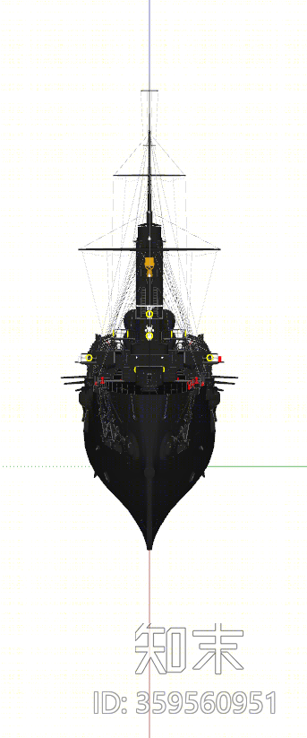 现代风格战舰SU模型下载【ID:359560951】