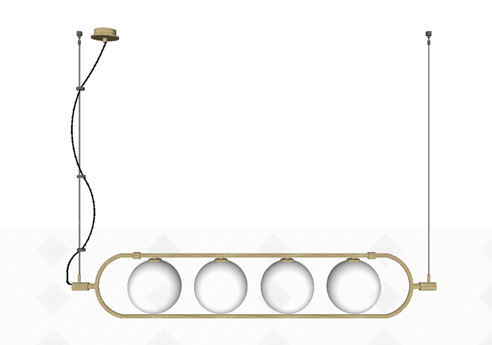 现代风格魔豆吊灯SU模型下载【ID:559573550】