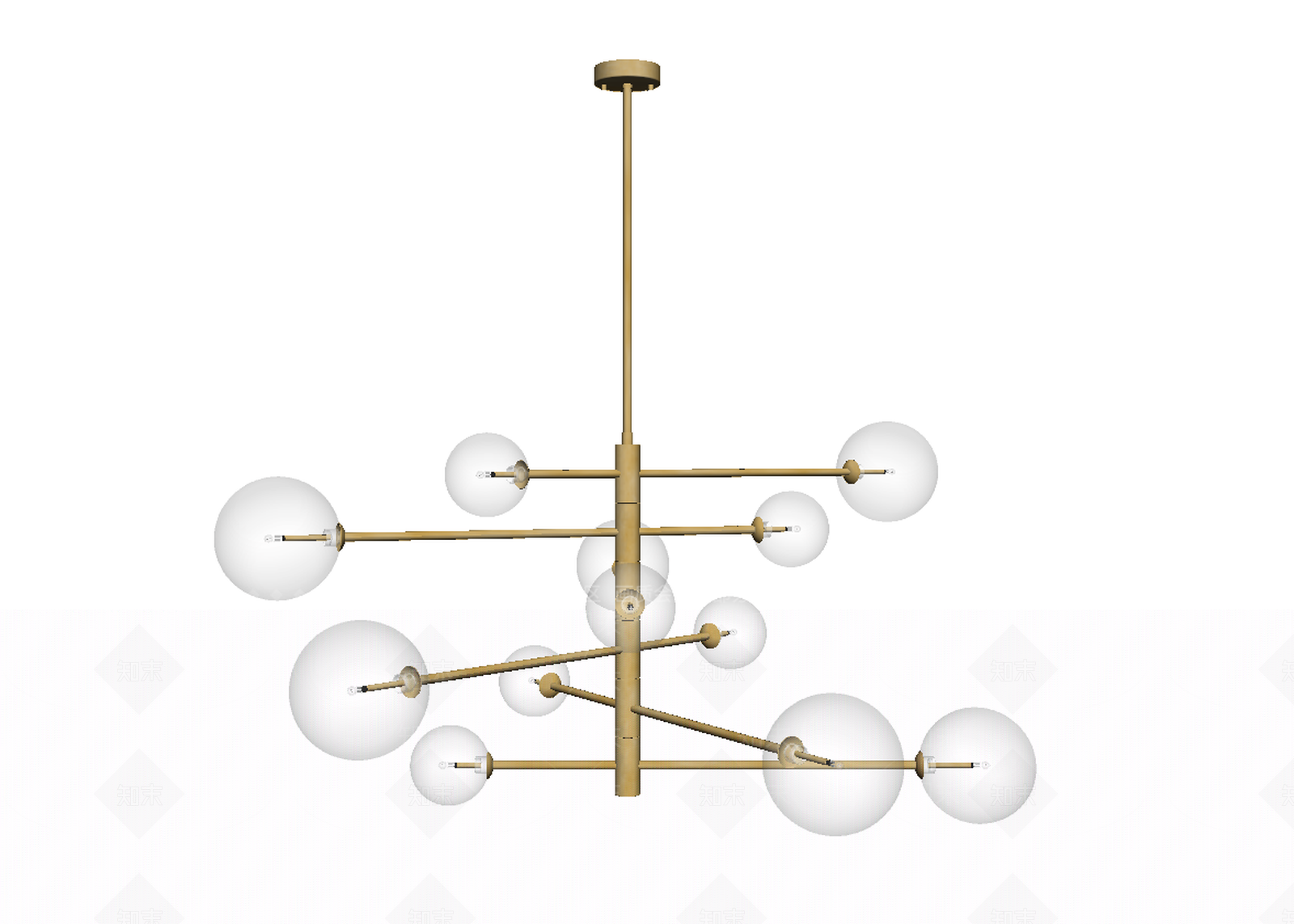 北欧风格魔豆吊灯SU模型下载【ID:559573586】