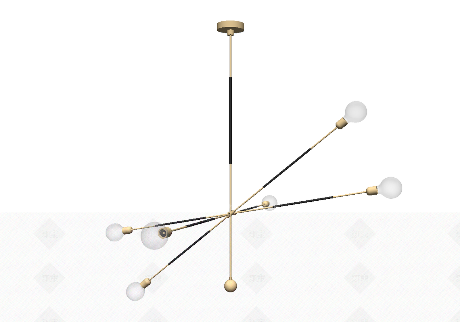 北欧风格魔豆吊灯SU模型下载【ID:559574549】