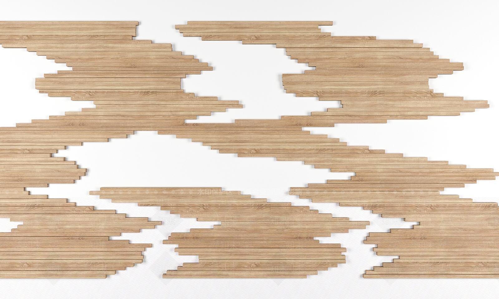 现代凹凸装饰木板3D模型下载【ID:159574151】