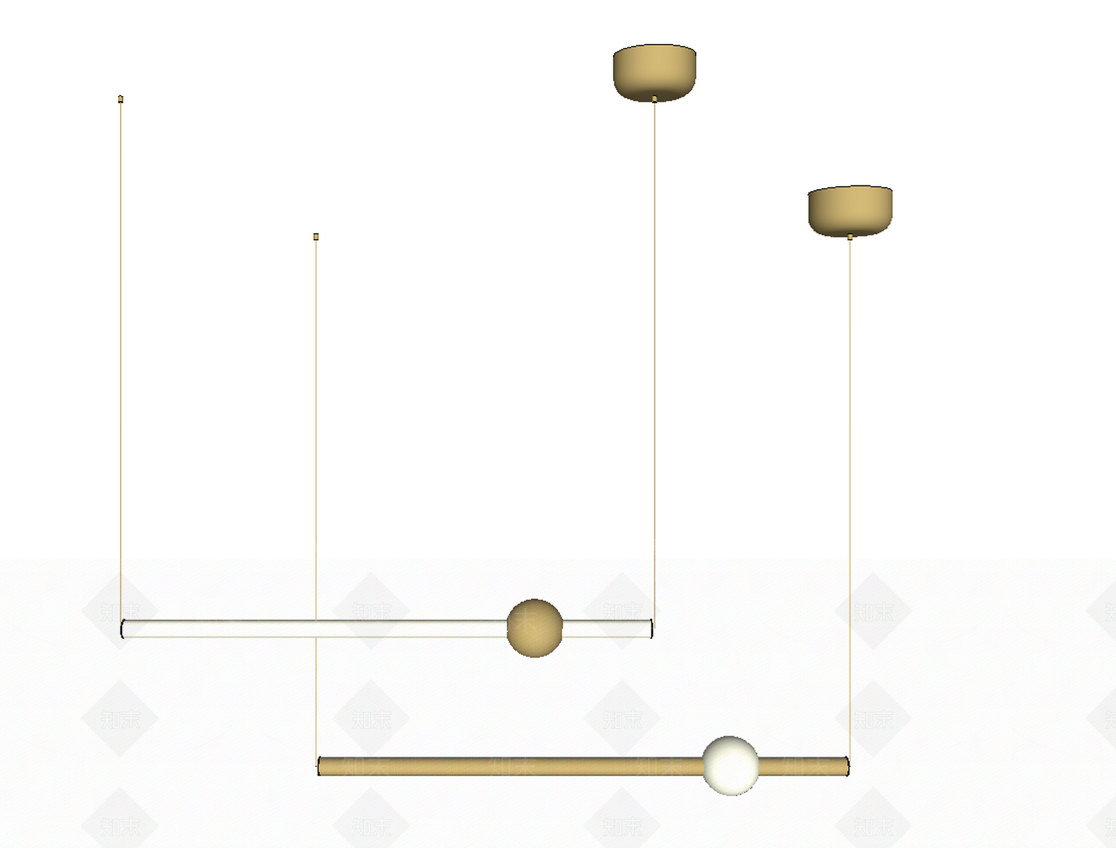 北欧风格魔豆吊灯SU模型下载【ID:559574561】