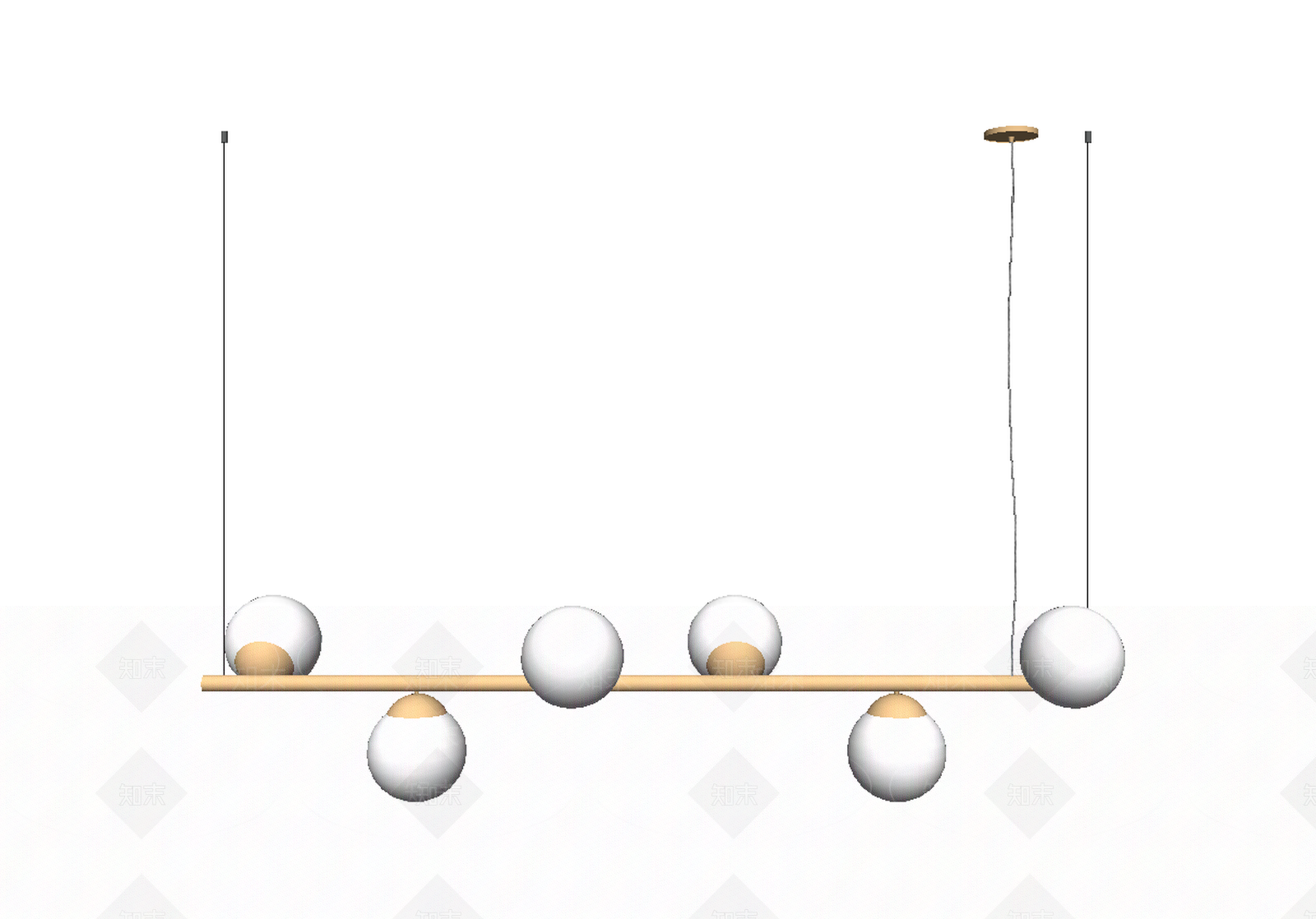 北欧风格魔豆吊灯SU模型下载【ID:559574569】