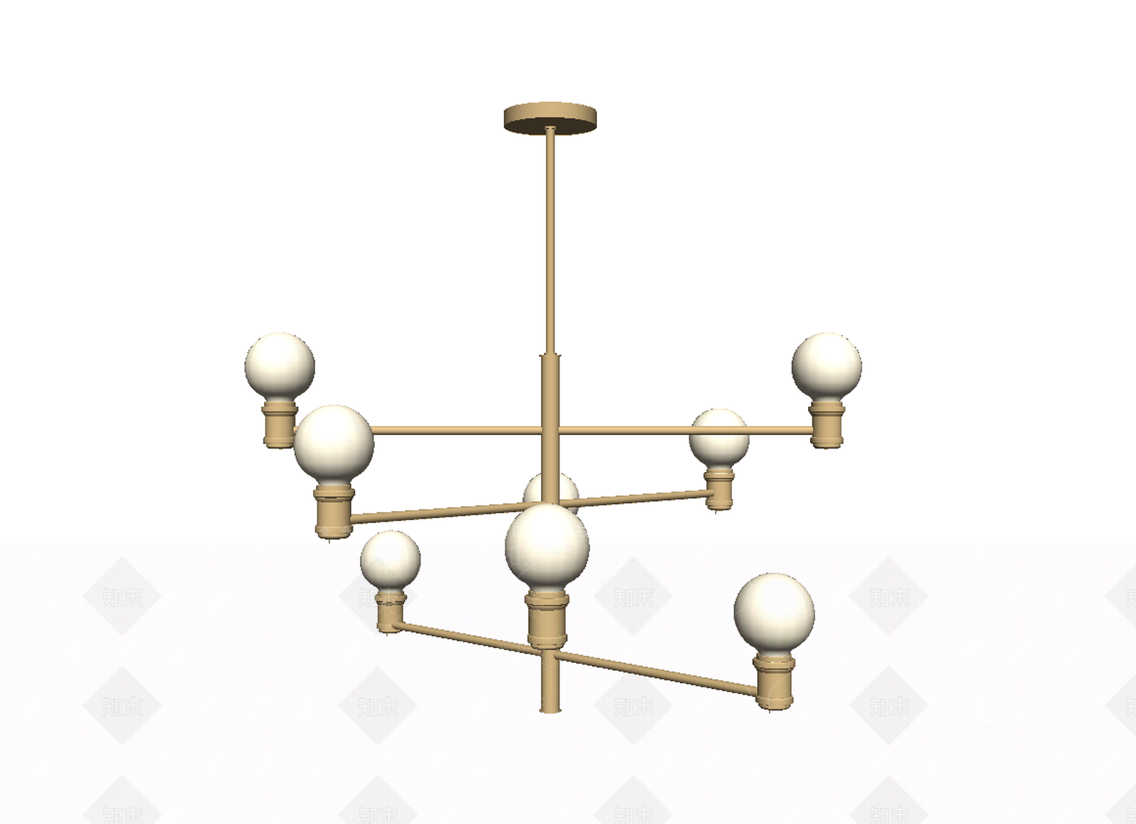 北欧风格魔豆吊灯SU模型下载【ID:559574595】