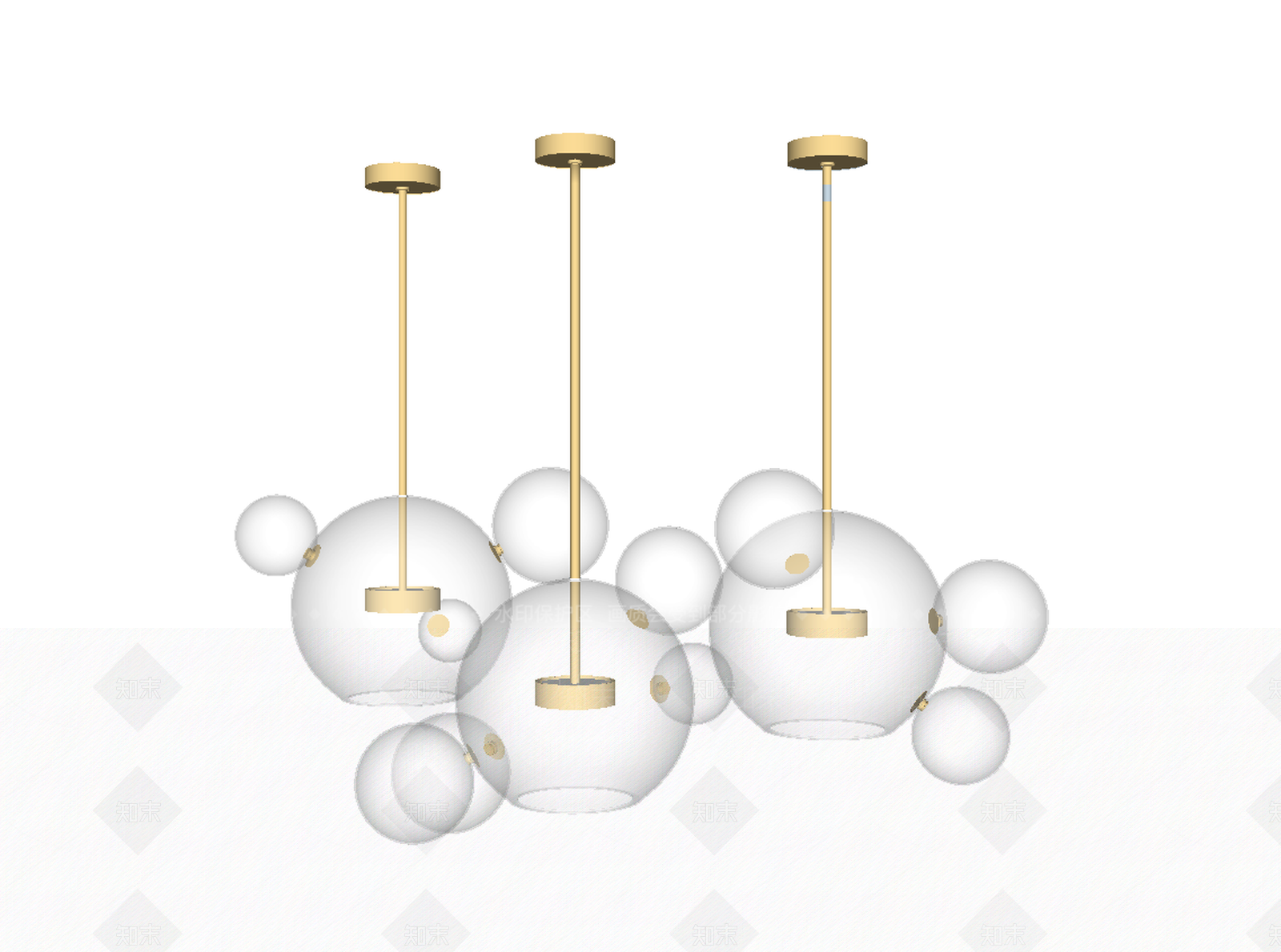 北欧风格魔豆吊灯SU模型下载【ID:559575545】