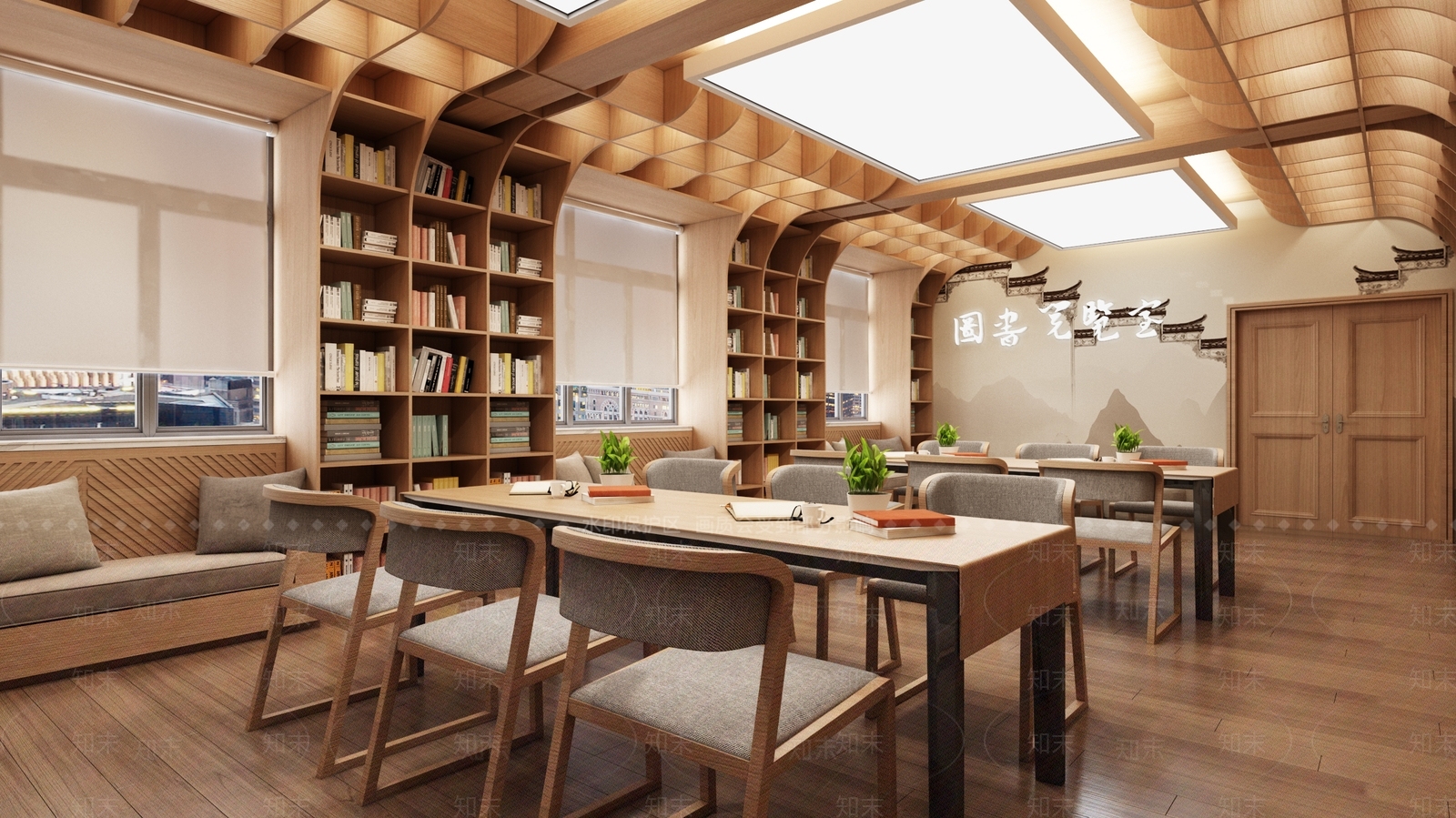 现代图书馆3D模型下载【ID:859575265】