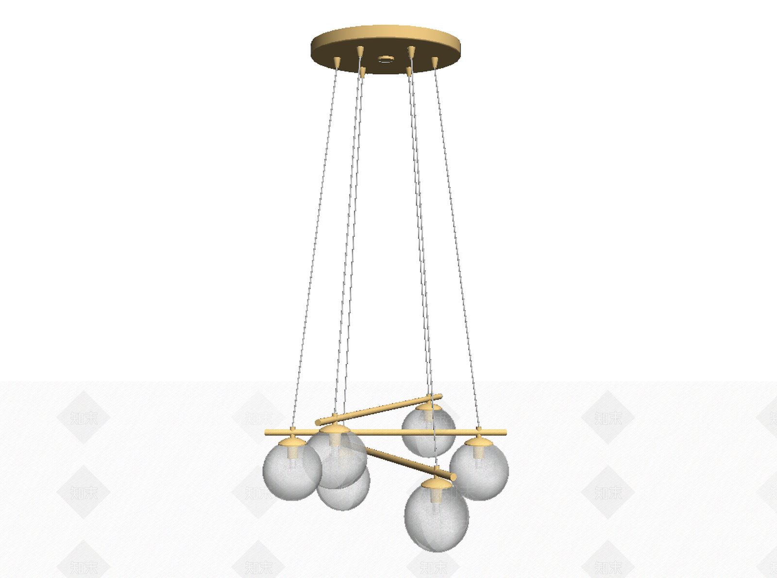 北欧风格魔豆吊灯SU模型下载【ID:559575557】