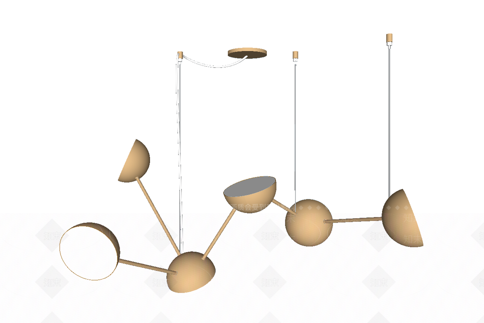 北欧风格魔豆吊灯SU模型下载【ID:559576517】