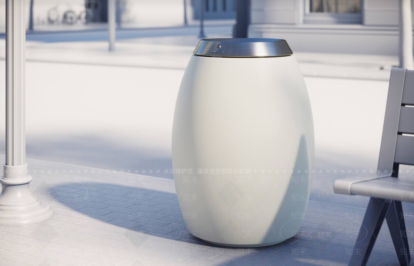 现代垃圾桶3D模型下载【ID:659579184】