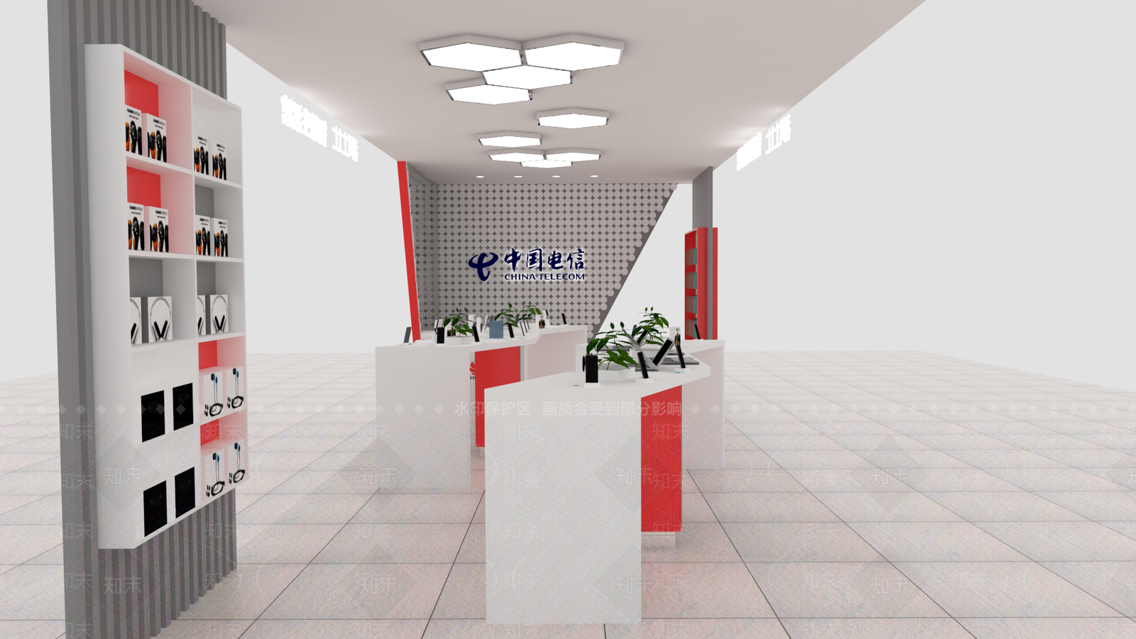 现代风格手机展厅SU模型下载【ID:259586631】