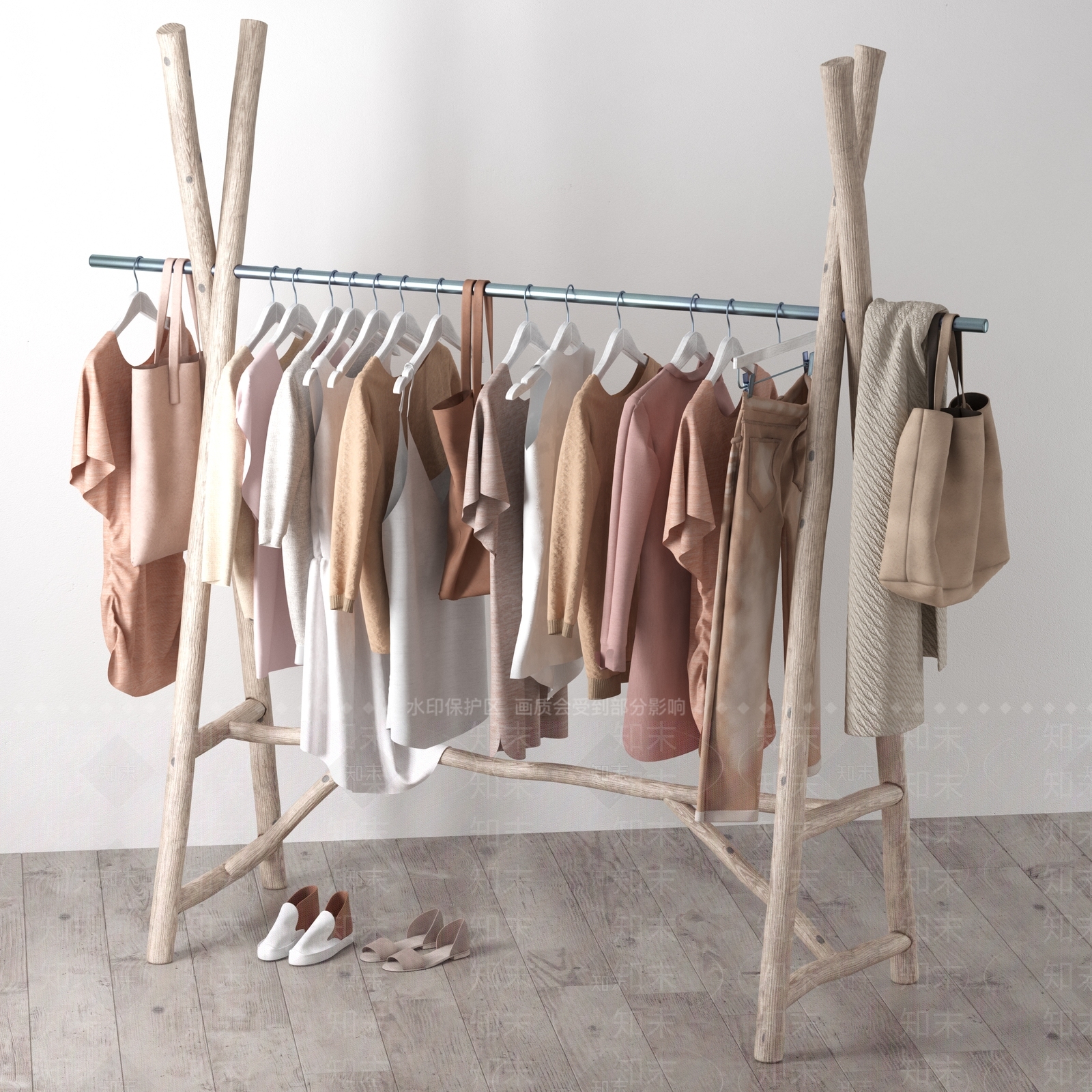 北欧风格展示服装3D模型下载【ID:559586570】