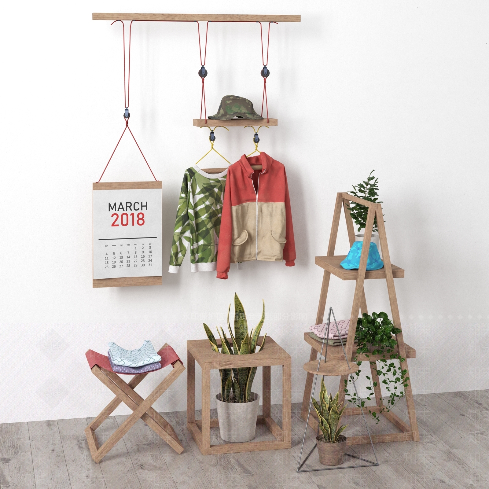 北欧展示服装3D模型下载【ID:459589105】