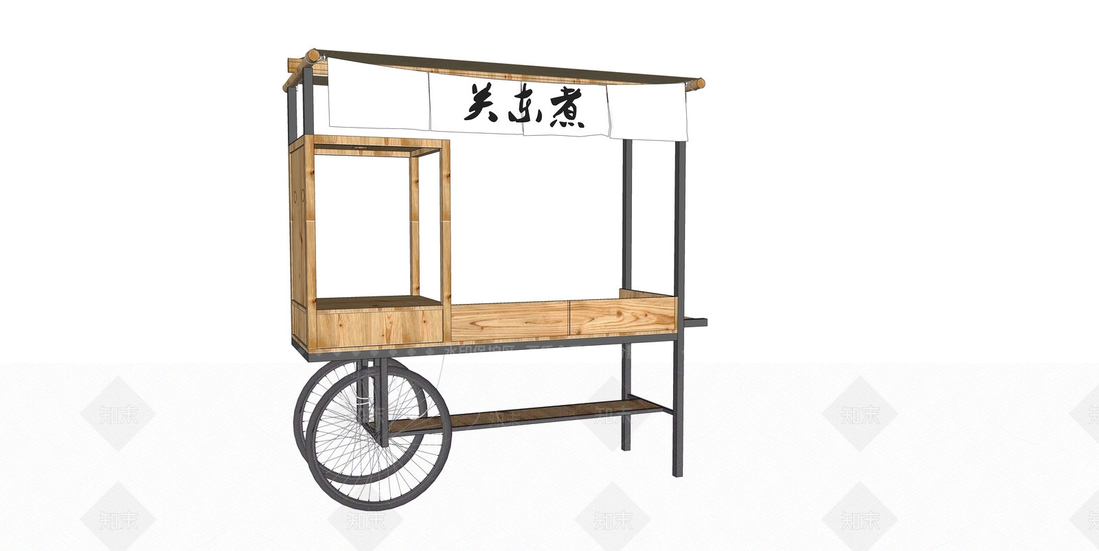 日式风格推车SU模型下载【ID:759613457】
