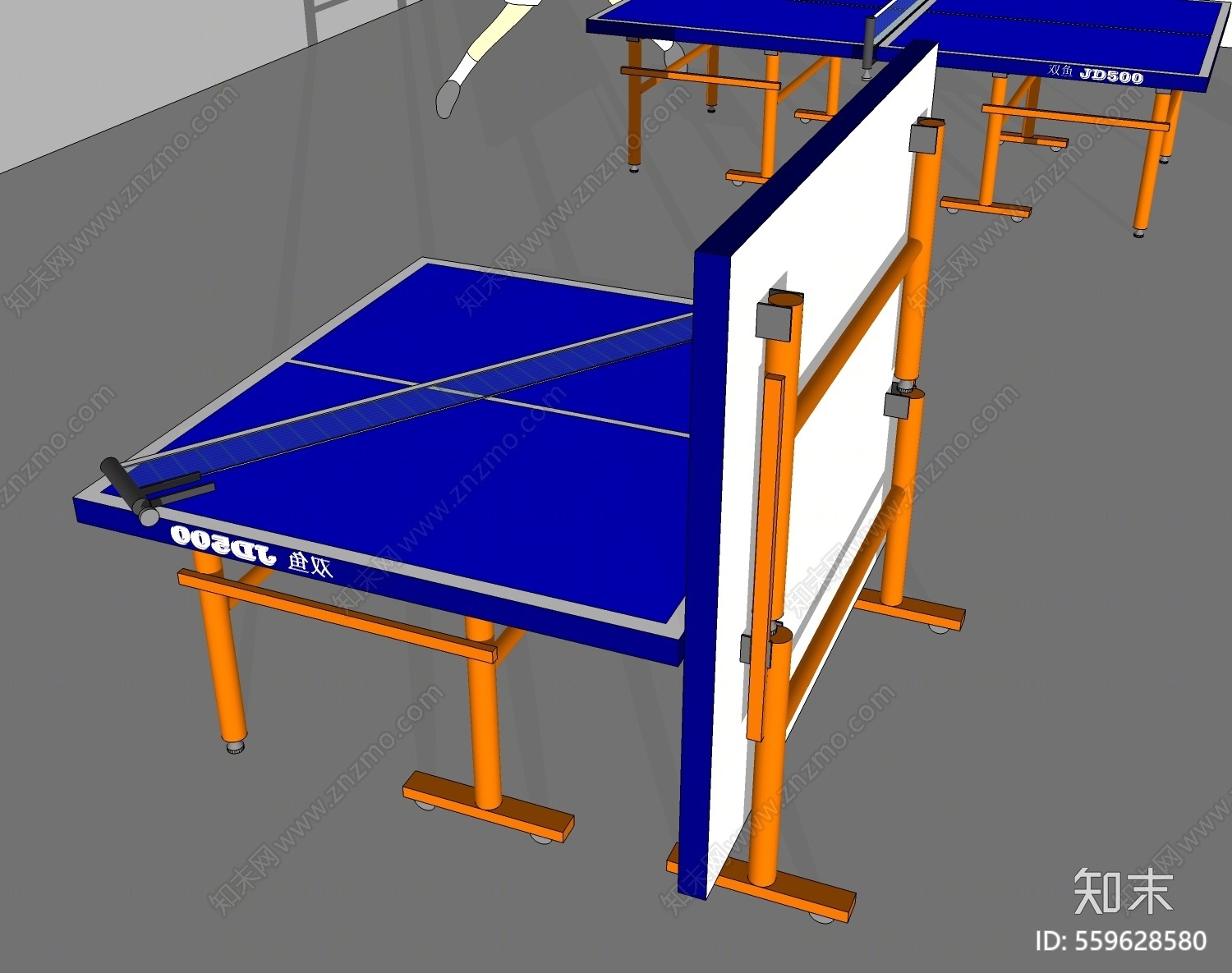 现代风格乒乓球桌SU模型下载【ID:559628580】