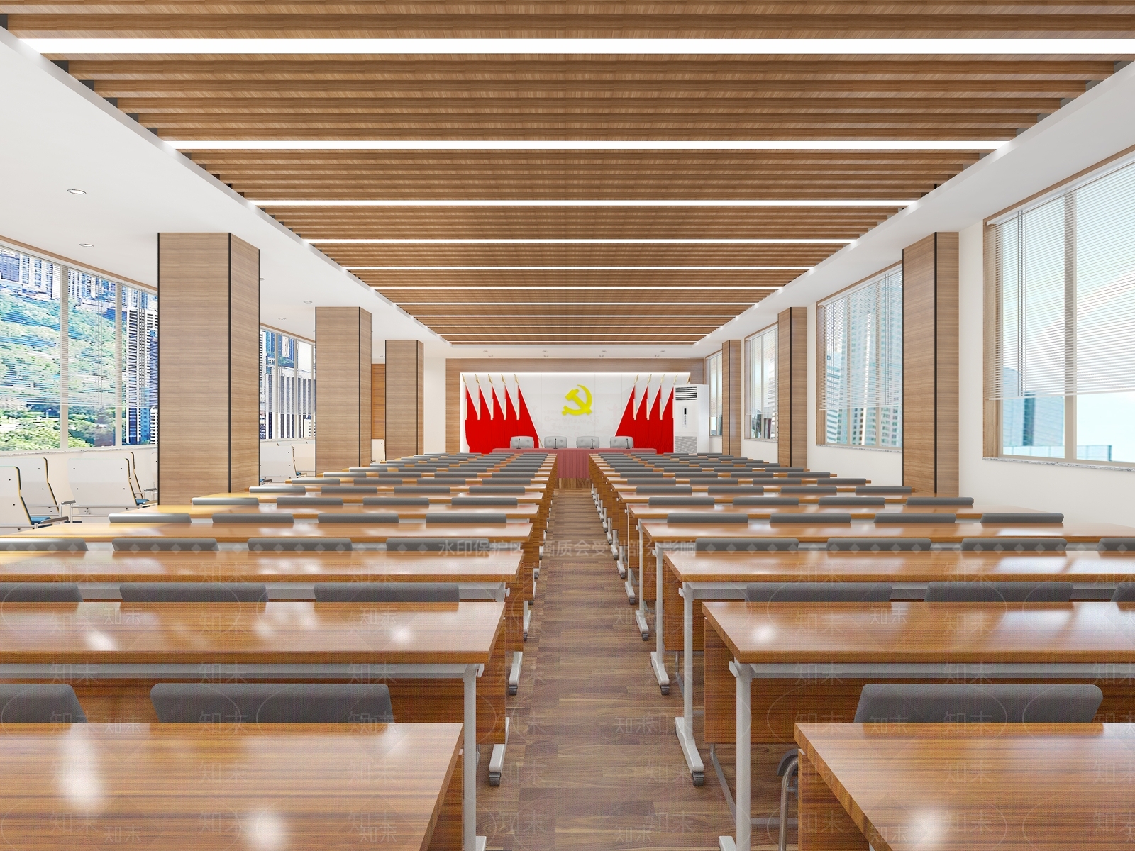 现代党建报告厅3D模型下载【ID:559662231】