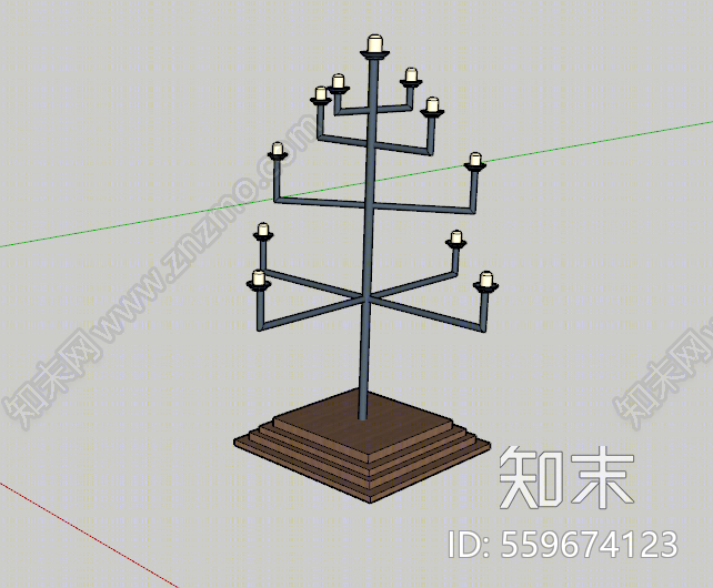 古典风格地灯SU模型下载【ID:559674123】