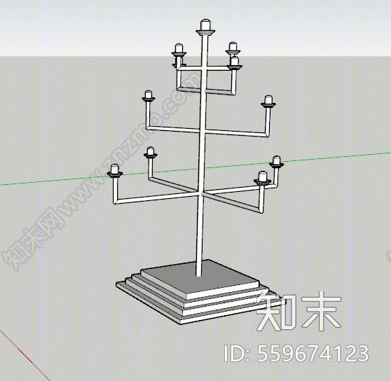 古典风格地灯SU模型下载【ID:559674123】