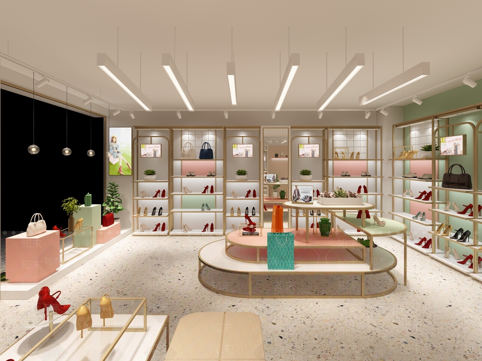 现代鞋子专卖店3D模型下载【ID:759674785】