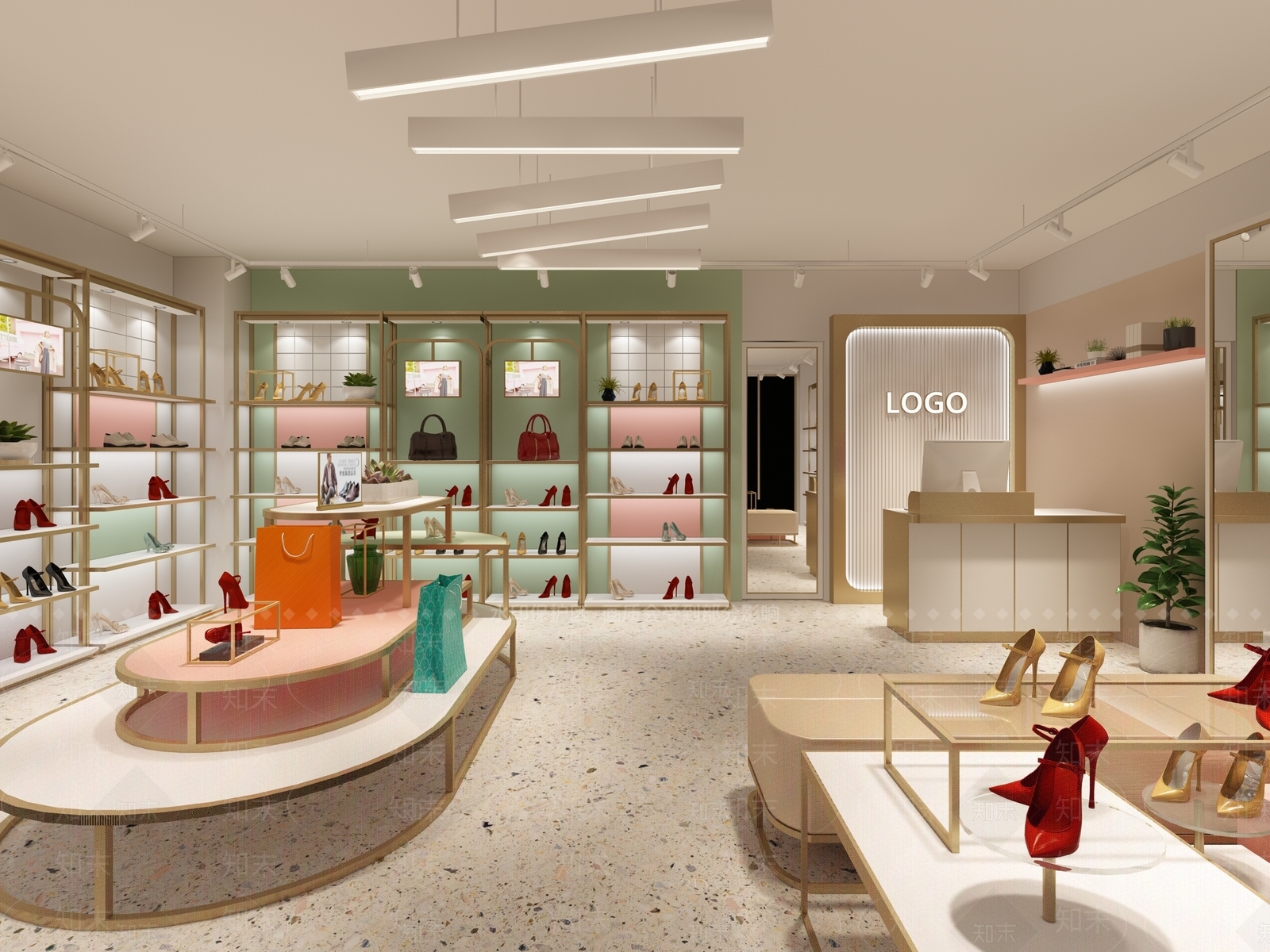 现代鞋子专卖店3D模型下载【ID:759674785】