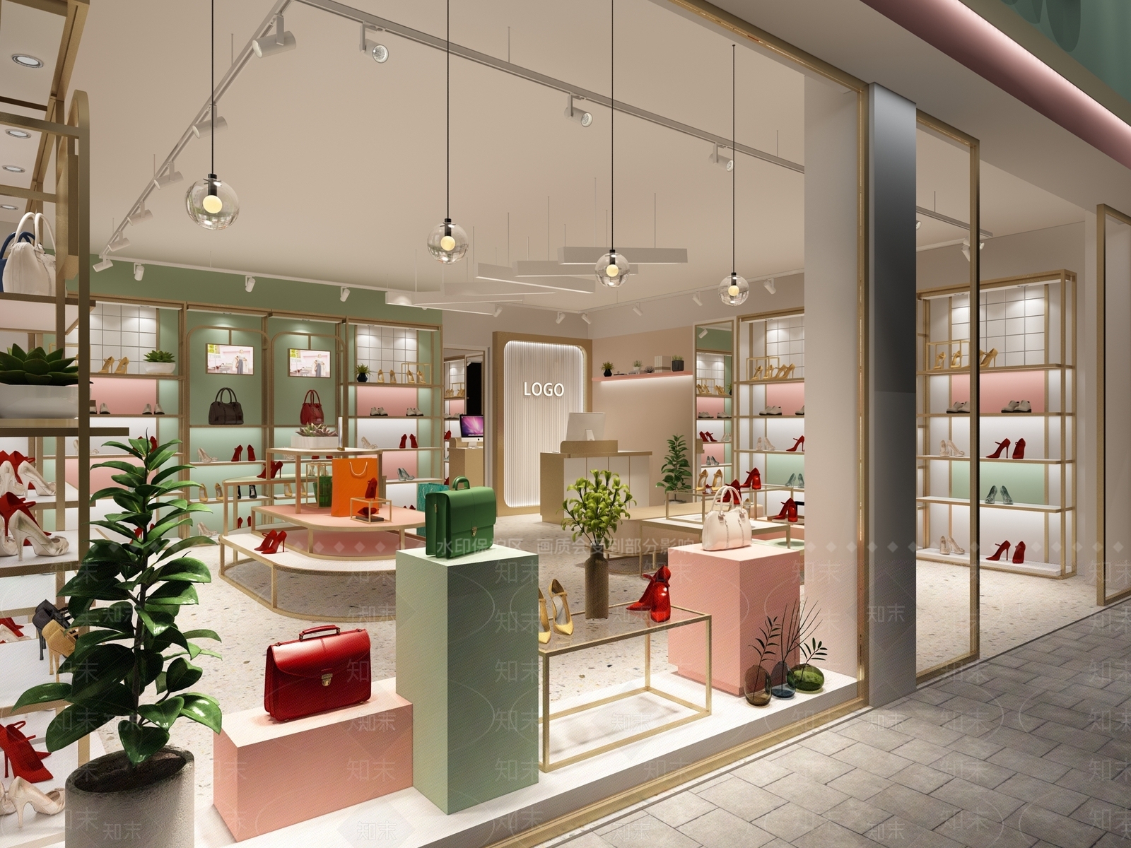 现代鞋子专卖店3D模型下载【ID:759674785】