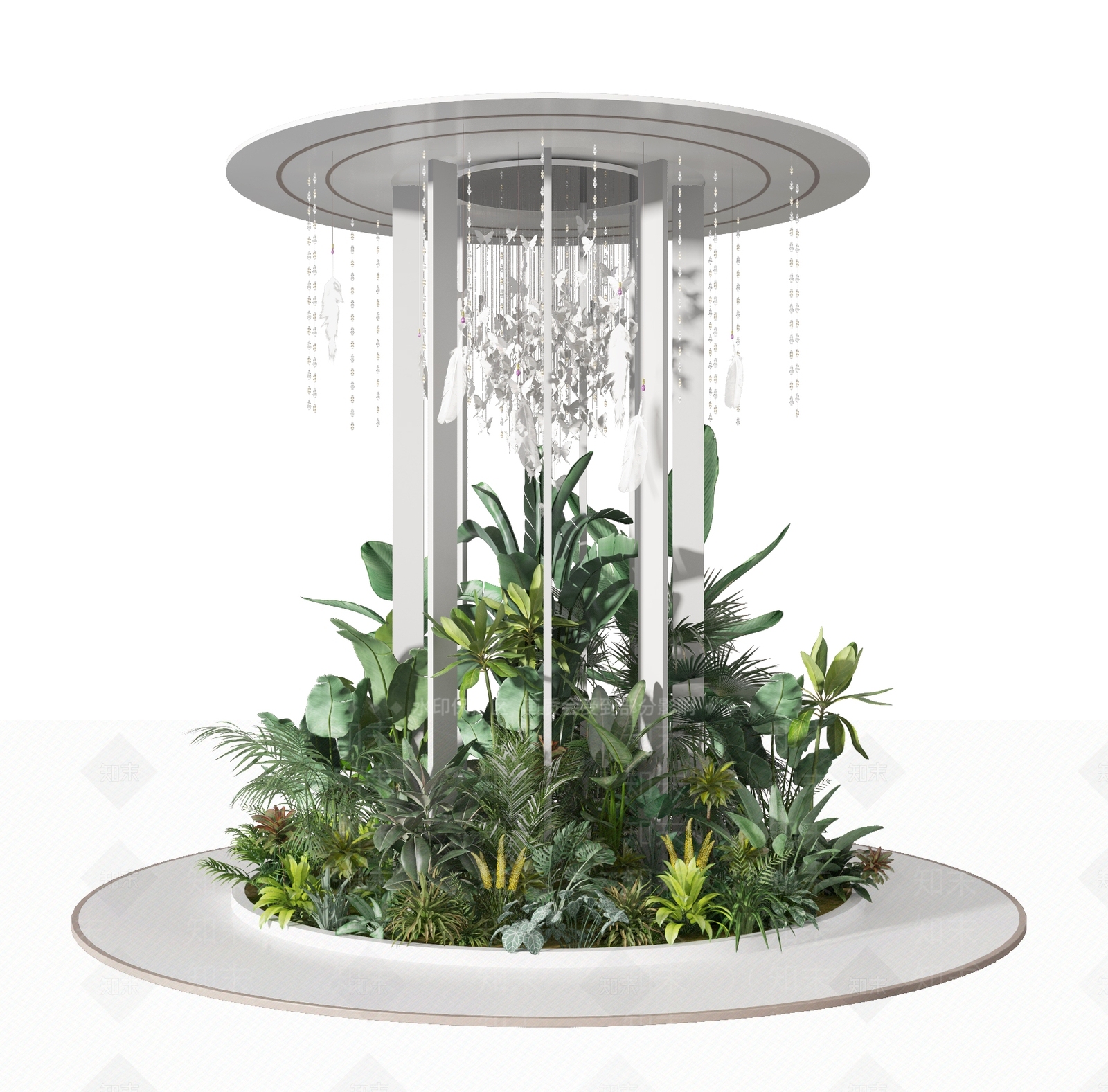 现代植物堆3D模型下载【ID:359732820】