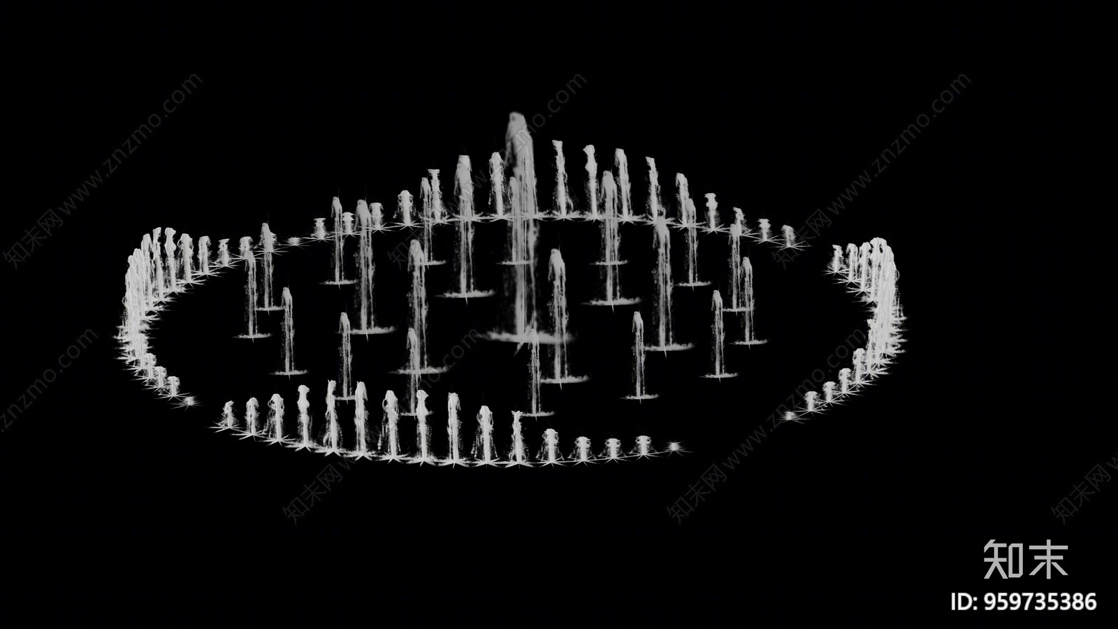 现代简约公园喷泉3D模型下载【ID:959735386】
