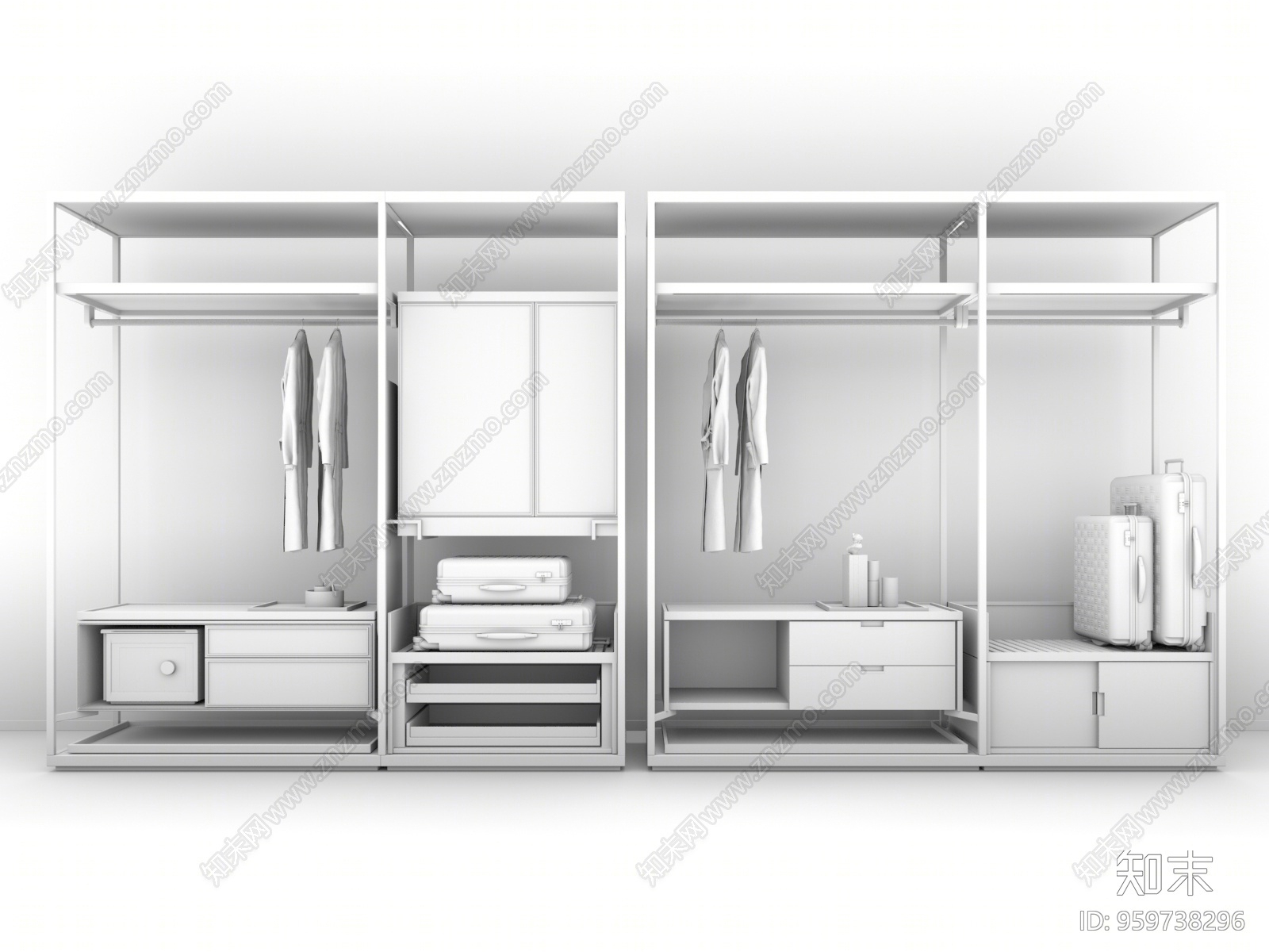 现代衣架3D模型下载【ID:959738296】