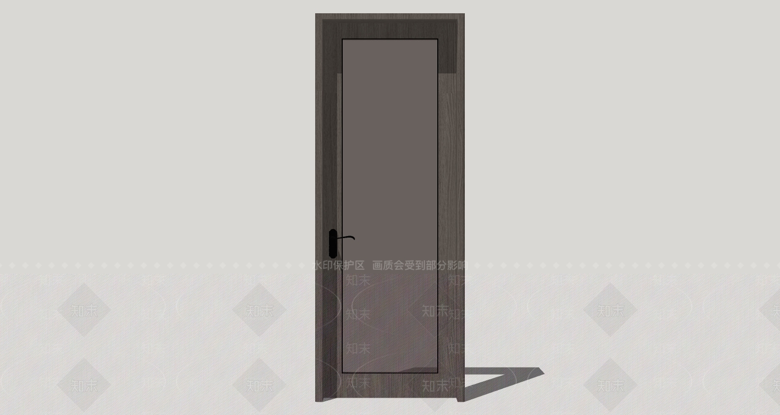 现代风格磨砂玻璃单开门SU模型下载【ID:259744369】