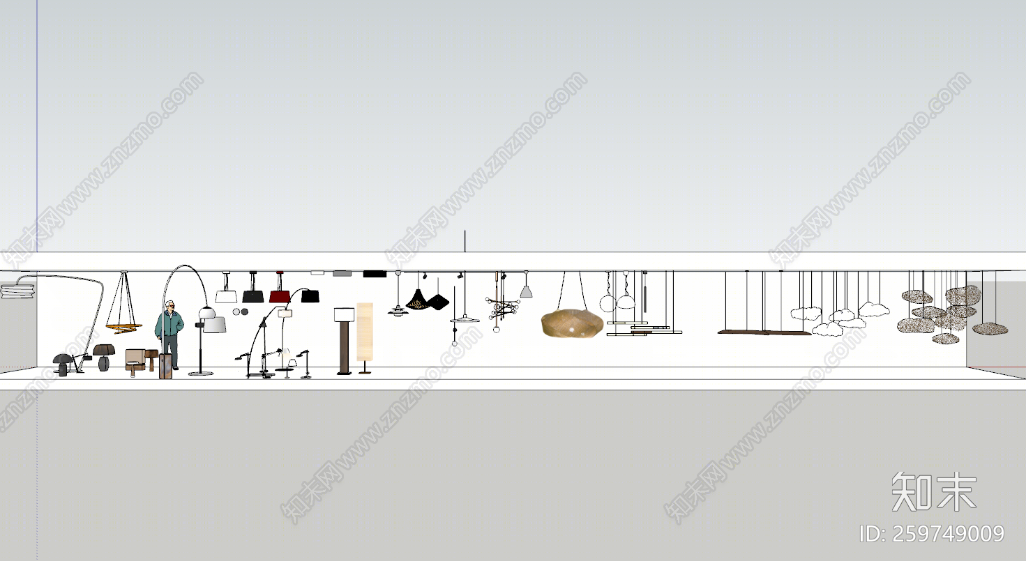 现代风格灯具组合SU模型下载【ID:259749009】
