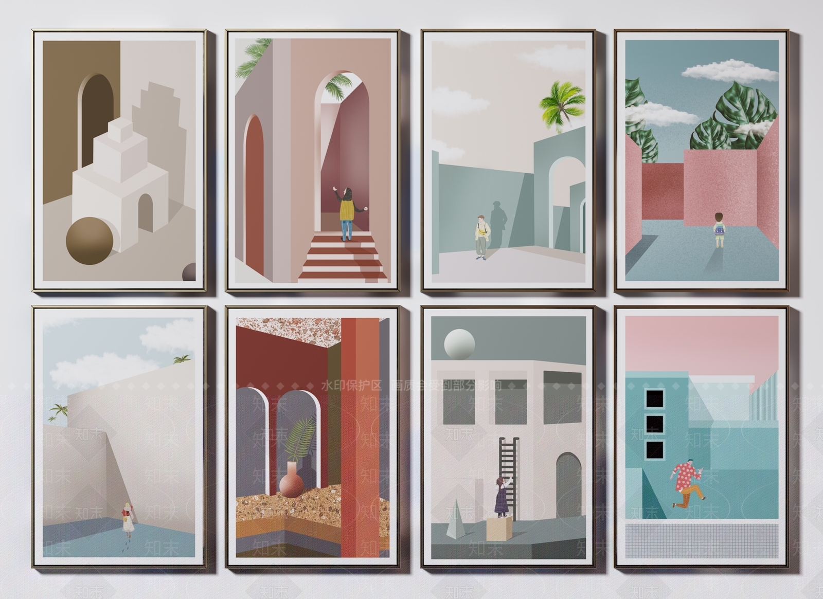 北欧莫兰迪装饰画模型3d模型下载