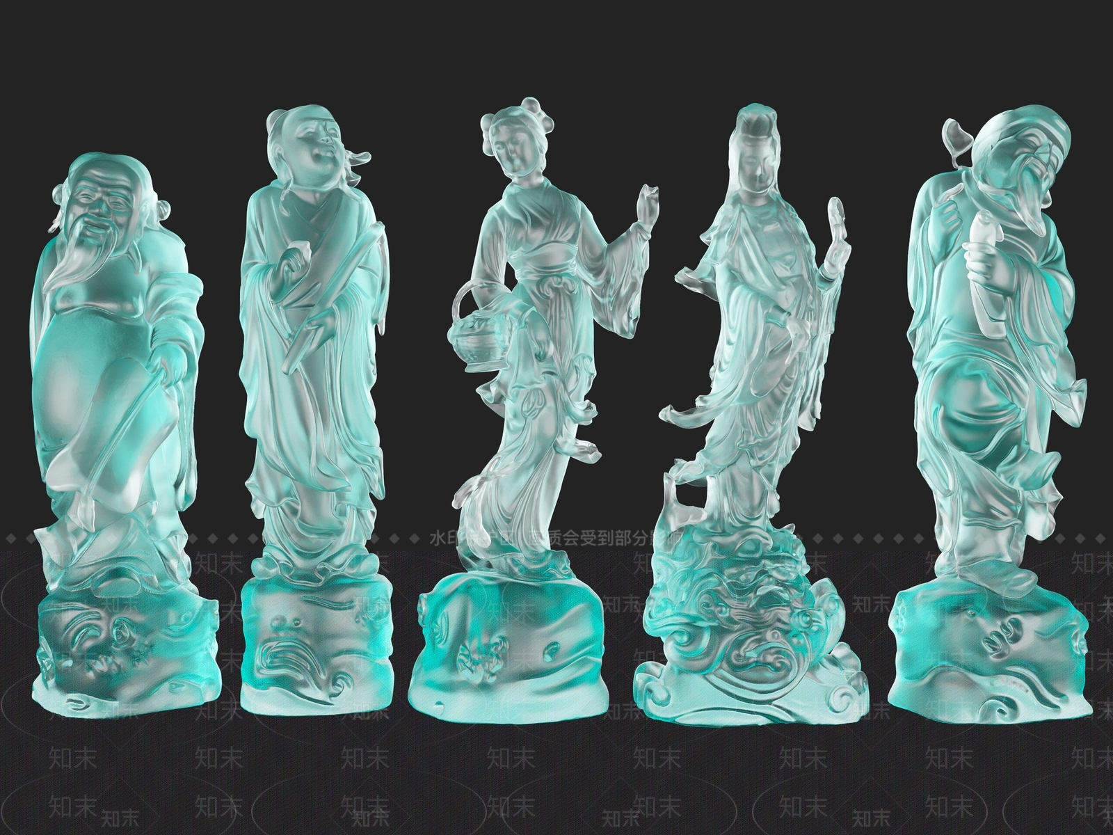 中式水晶3D模型下载【ID:359799712】