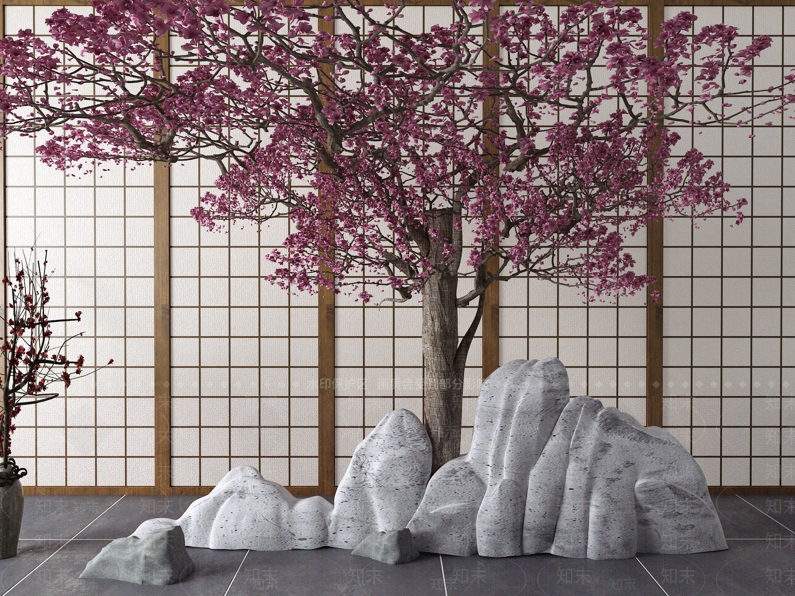 新中式桃树3D模型下载【ID:359802988】