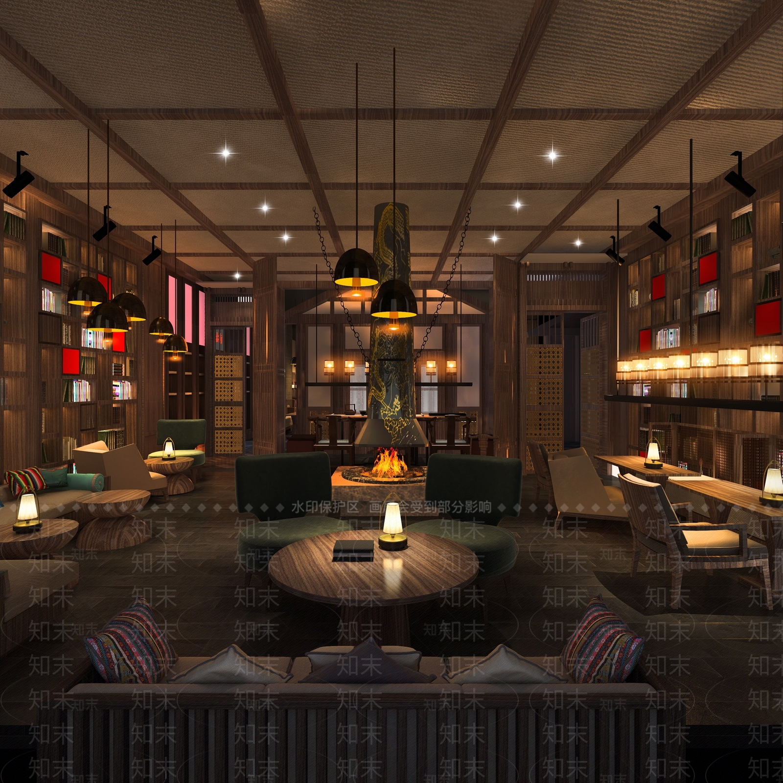 中式书吧3D模型下载【ID:259860713】