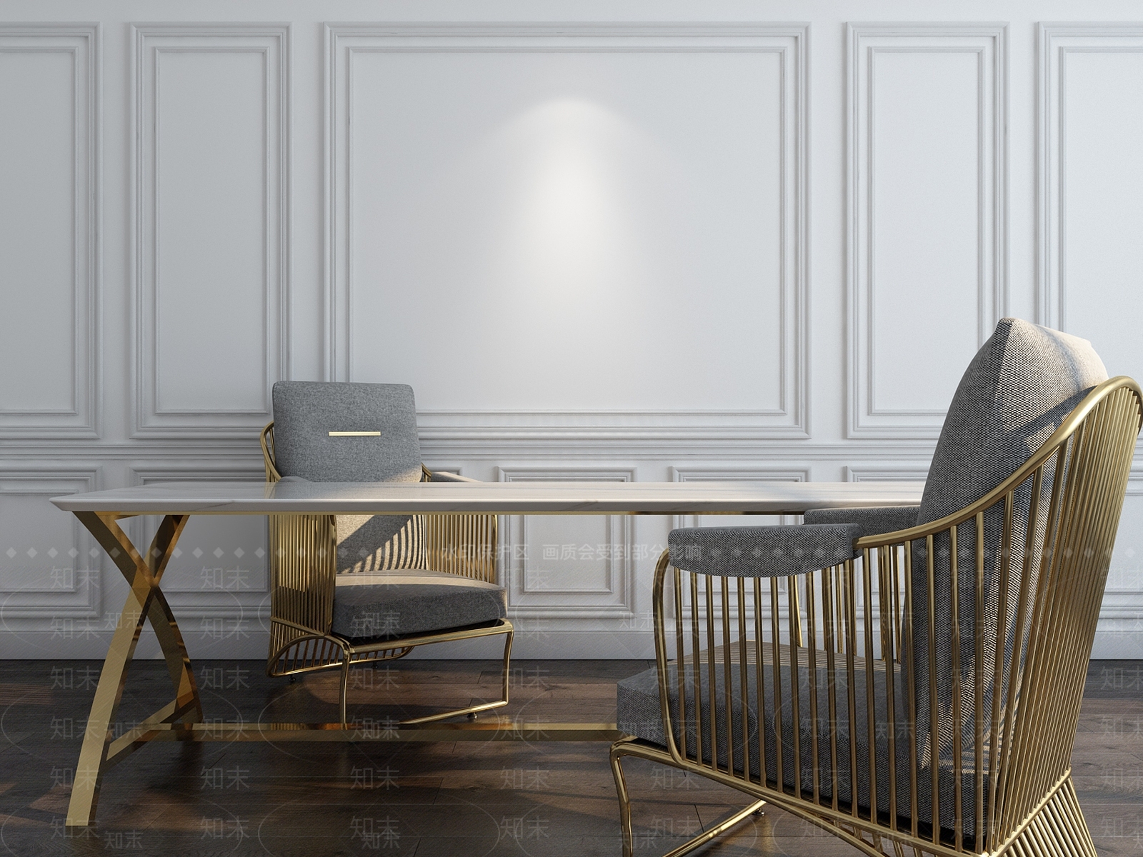 现代轻奢网咖桌椅3D模型下载【ID:359885652】
