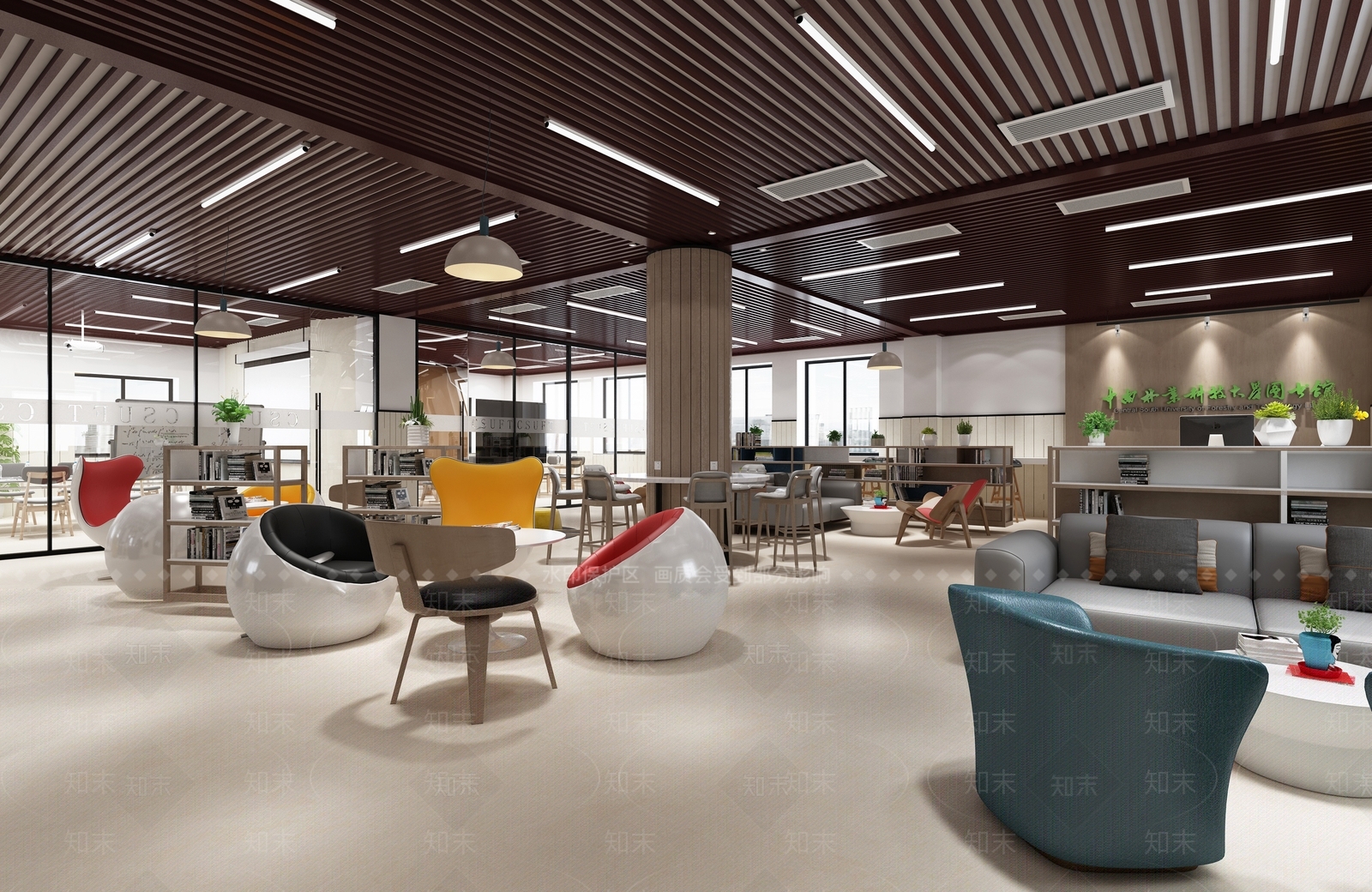现代图书馆3D模型下载【ID:859889299】