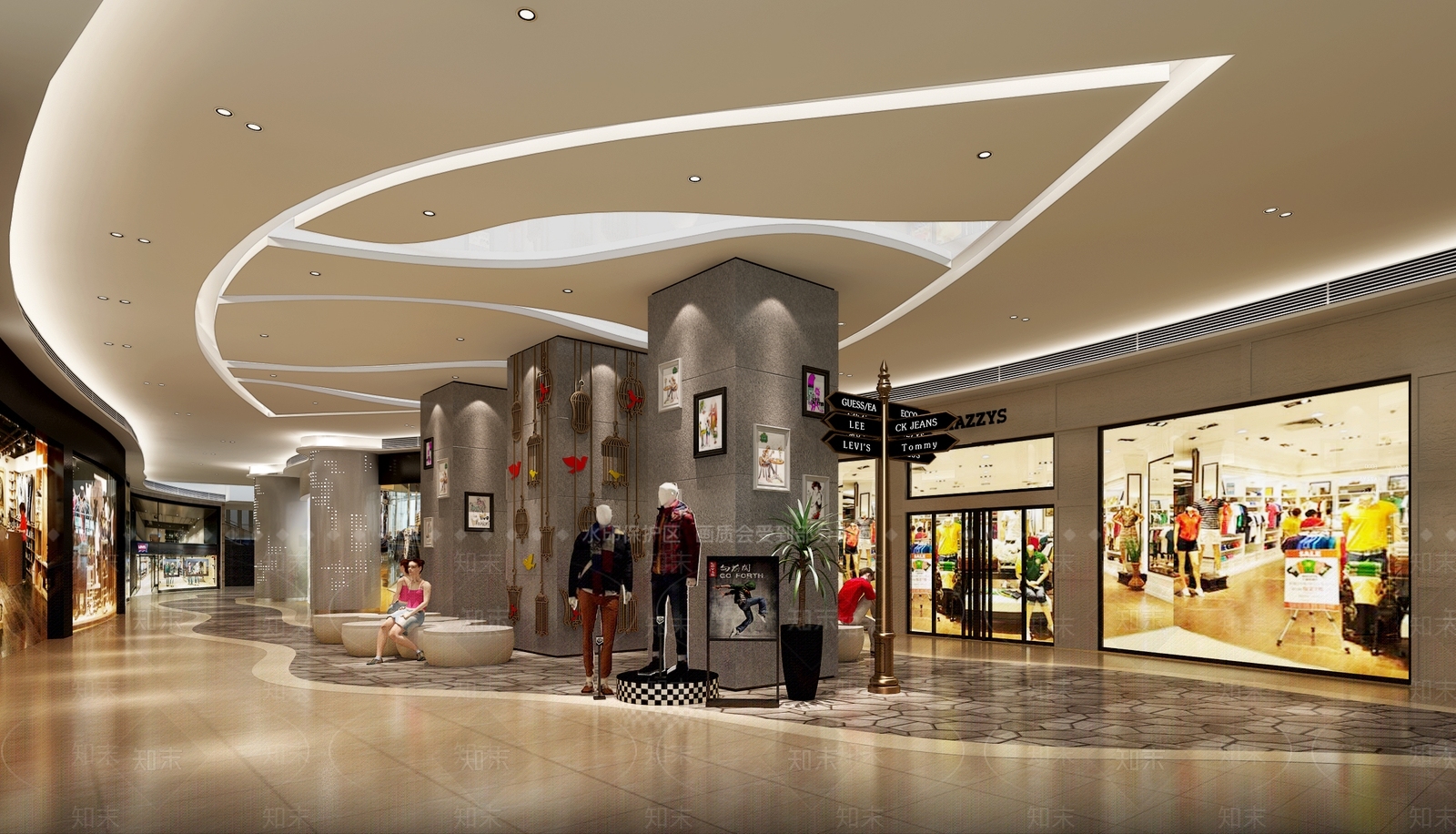 现代商场DP展示区3D模型下载【ID:859902069】
