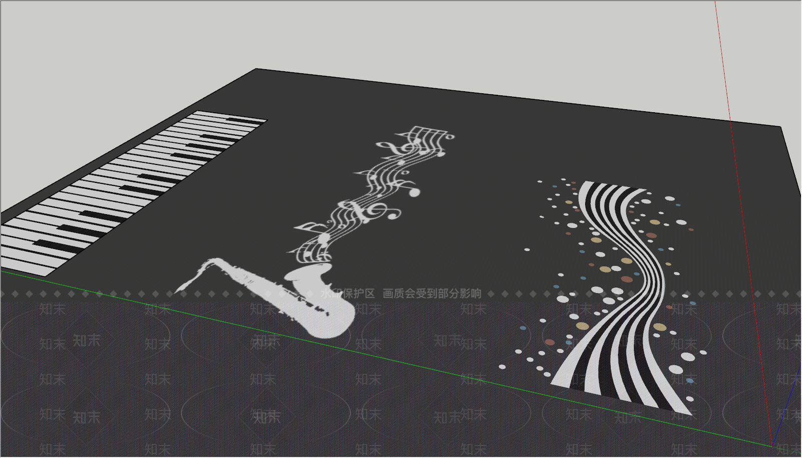 道路特色斑马线人行道SU模型下载【ID:459907925】