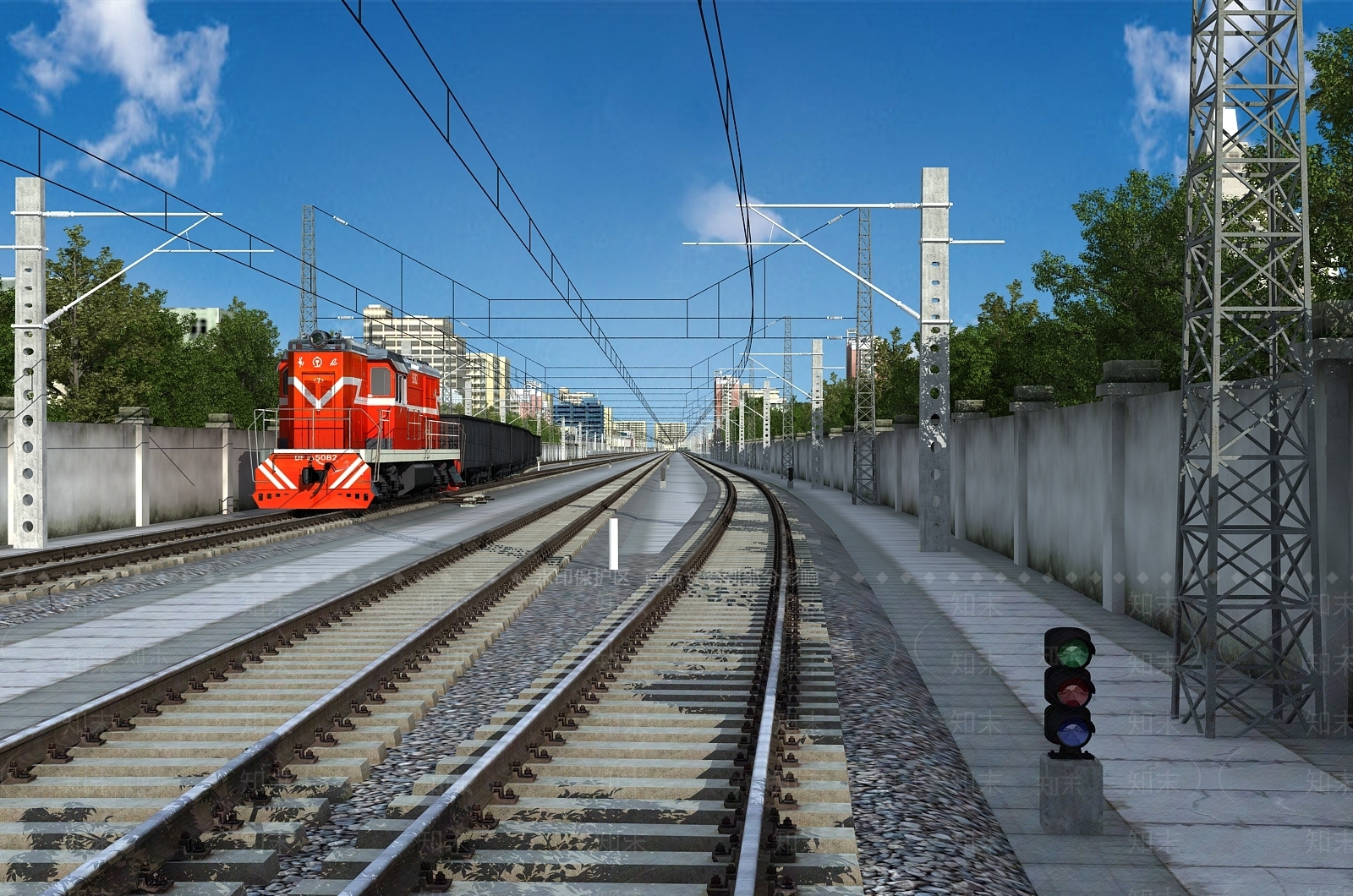 现代火车轨道3D模型下载【ID:959925503】