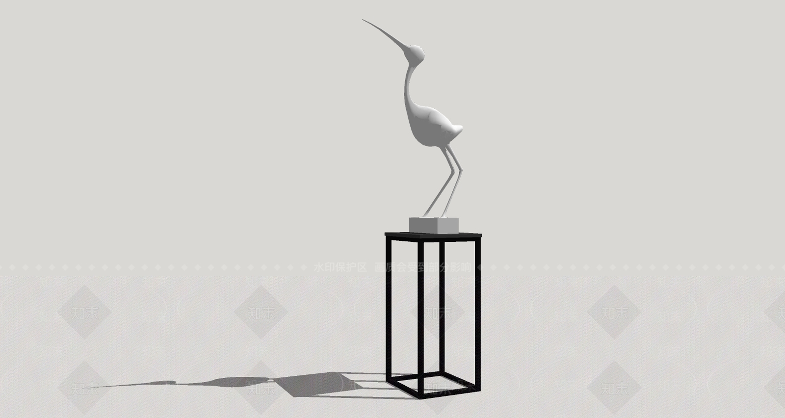 现代风格仙鹤雕塑SU模型下载【ID:659928818】