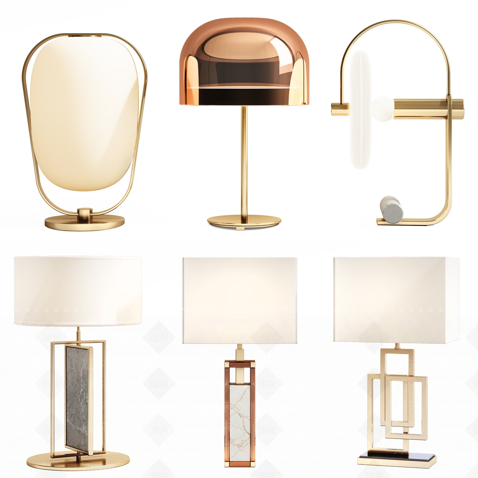 现代风格台灯3D模型下载【ID:659930117】