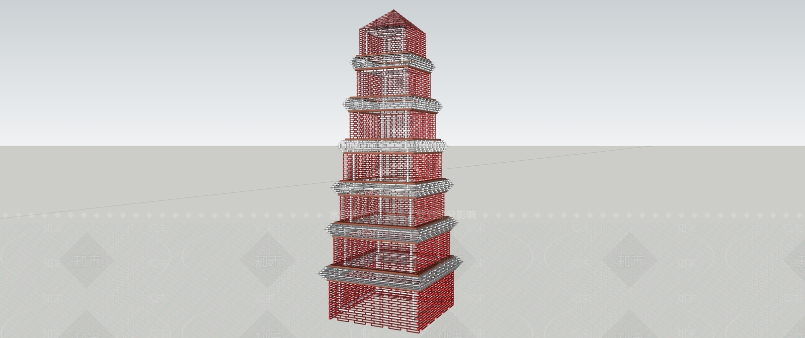 现代风格塔楼SU模型下载【ID:559937324】