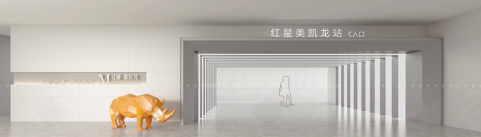 现代商场地铁过道3D模型下载【ID:259949615】