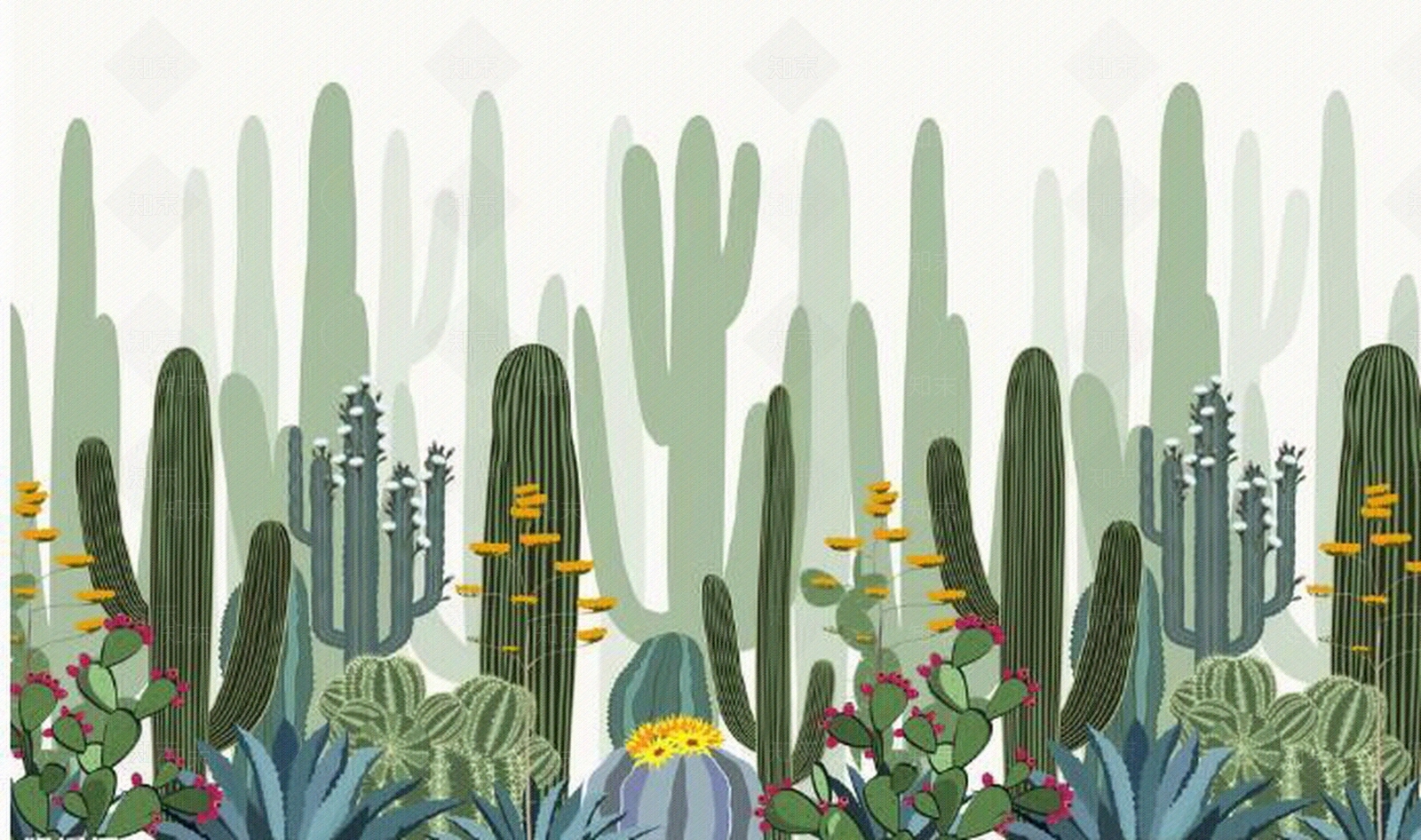 唯美卡通植物壁纸贴图下载【ID:859952862】