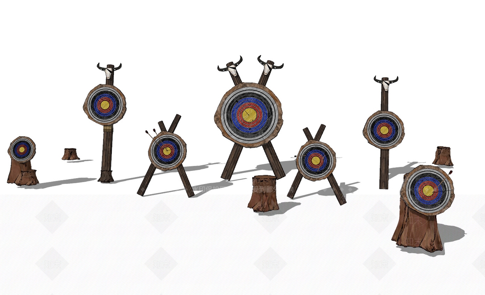 现代风格刀剑SU模型下载【ID:859961853】