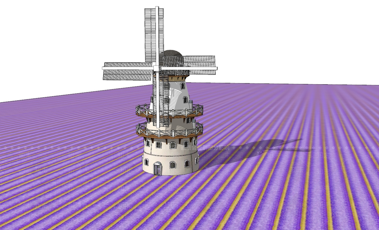 现代风格风力发电机SU模型下载【ID:759962238】