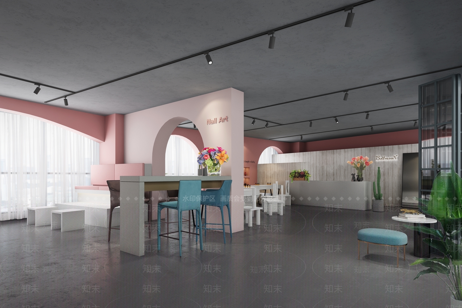 工业风美甲店3D模型下载【ID:259987046】