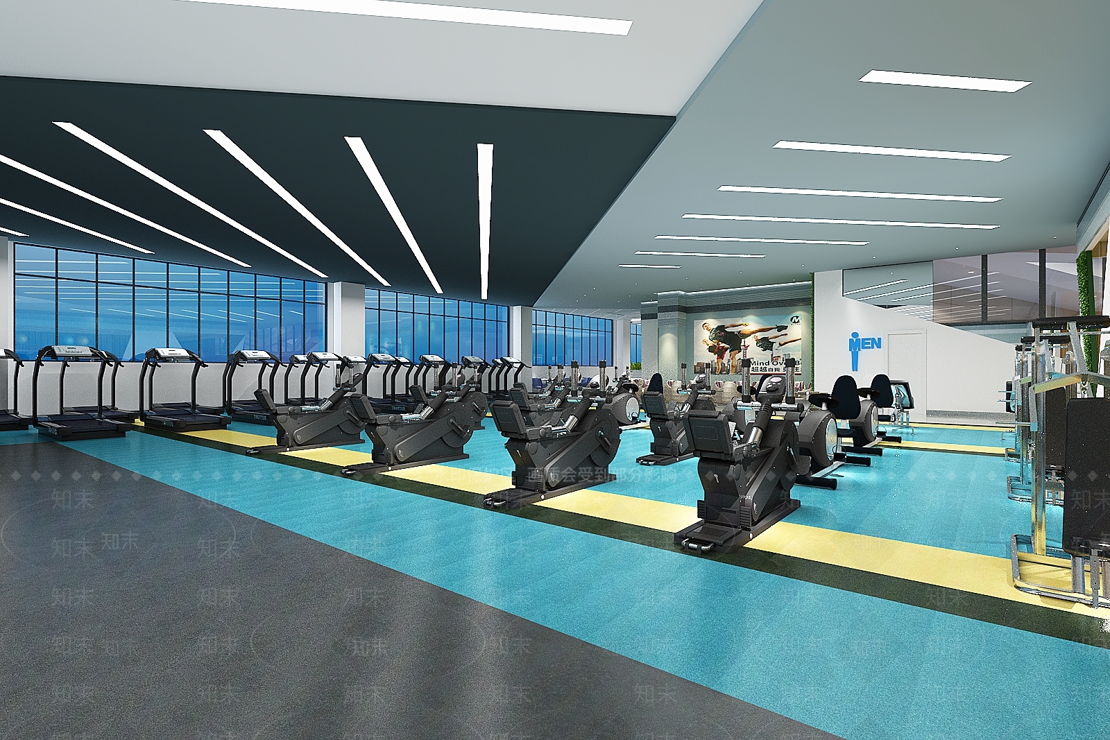 工业风格健身房3D模型下载【ID:959993627】