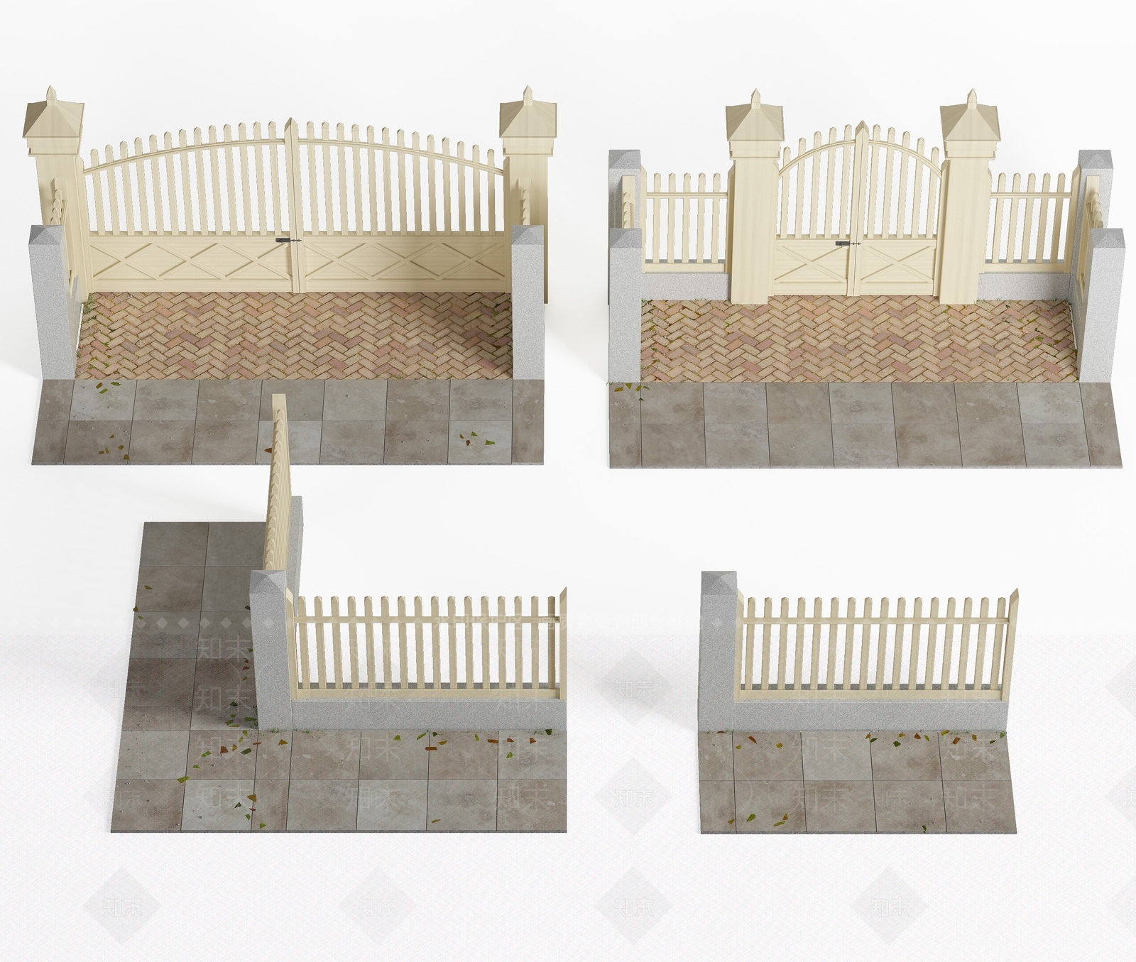 现代木质围栏3D模型下载【ID:959994582】