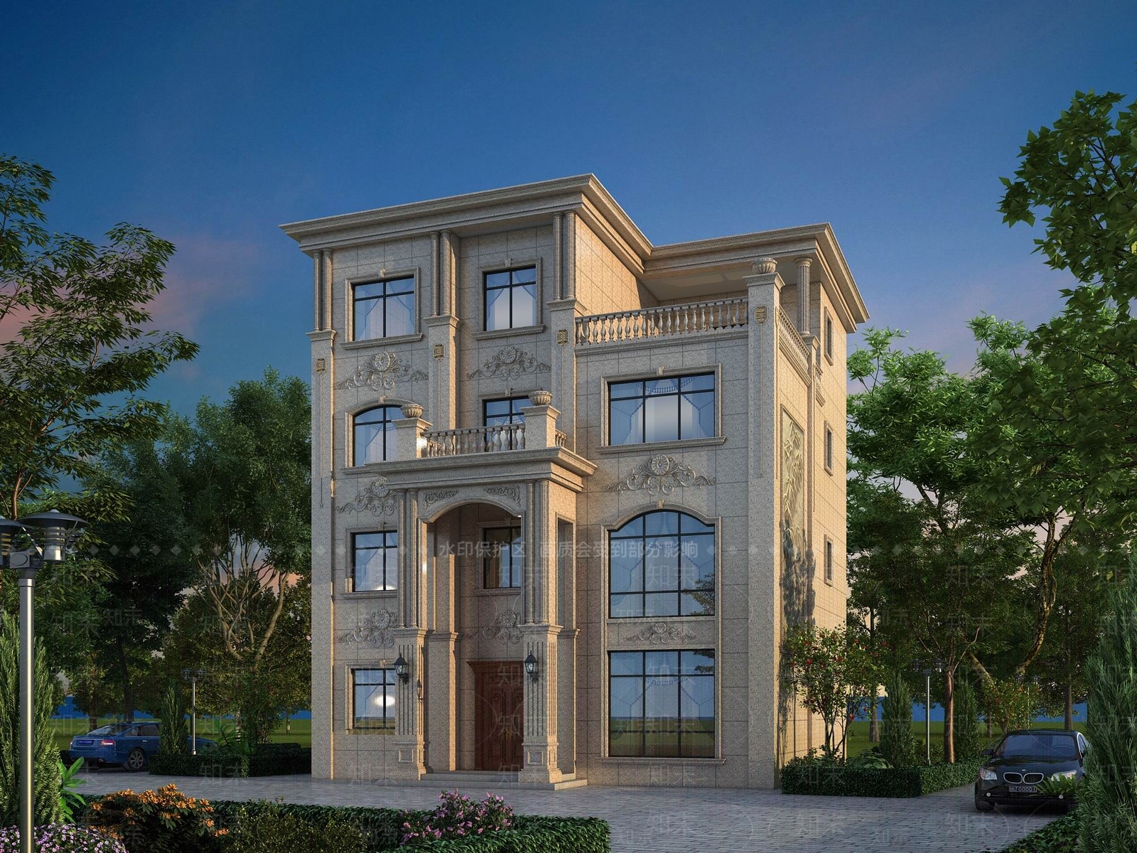 欧式古典风格独栋别墅3D模型下载【ID:360008518】
