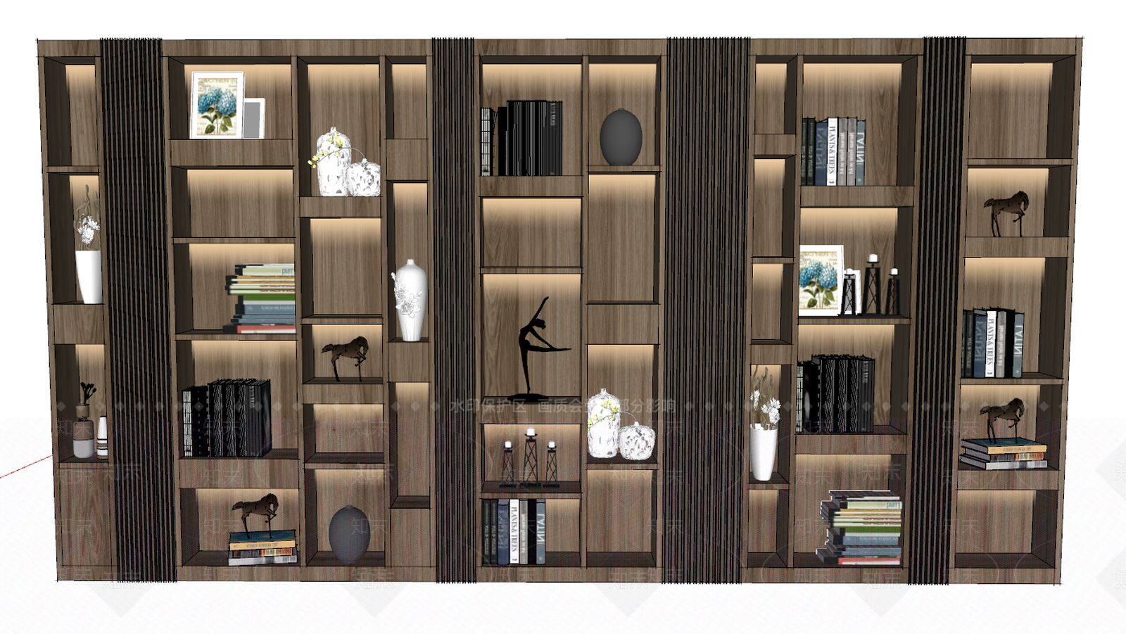 新中式风格陈列柜SU模型下载【ID:360015327】